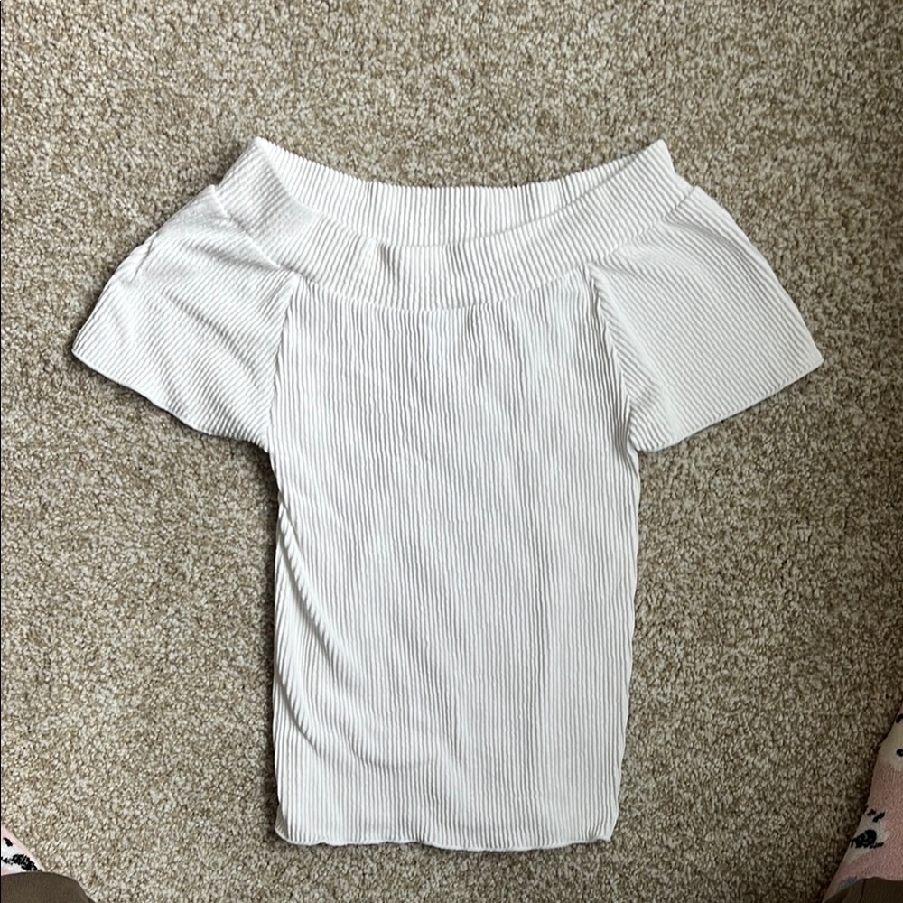 Free people White Off-Shoulder Ribbed Top